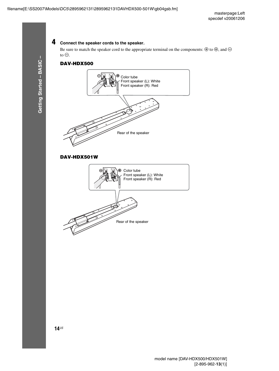 Sony DAV-HDX500 User Manual | Page 14 / 120