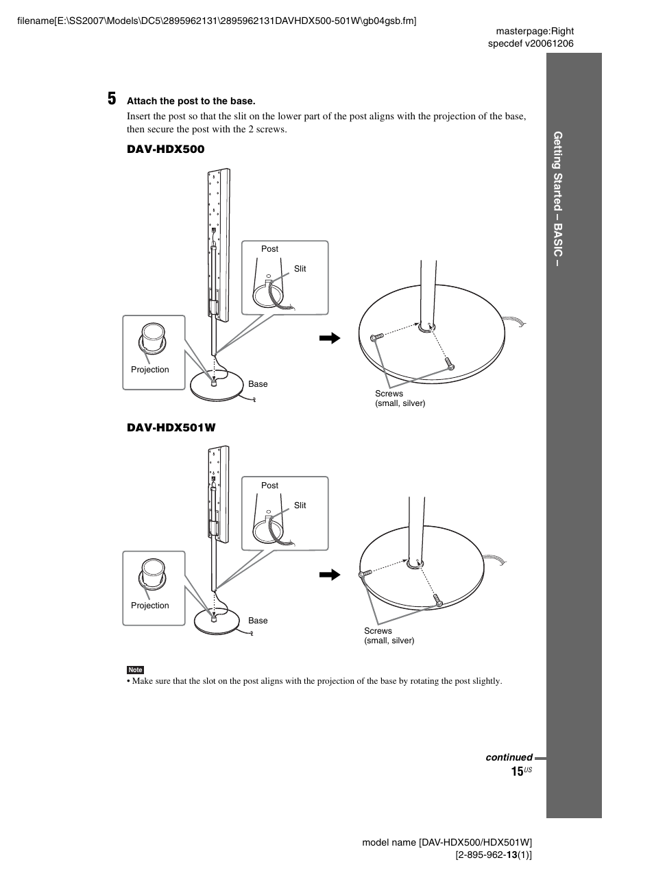 Sony DAV-HDX500 User Manual | Page 15 / 120