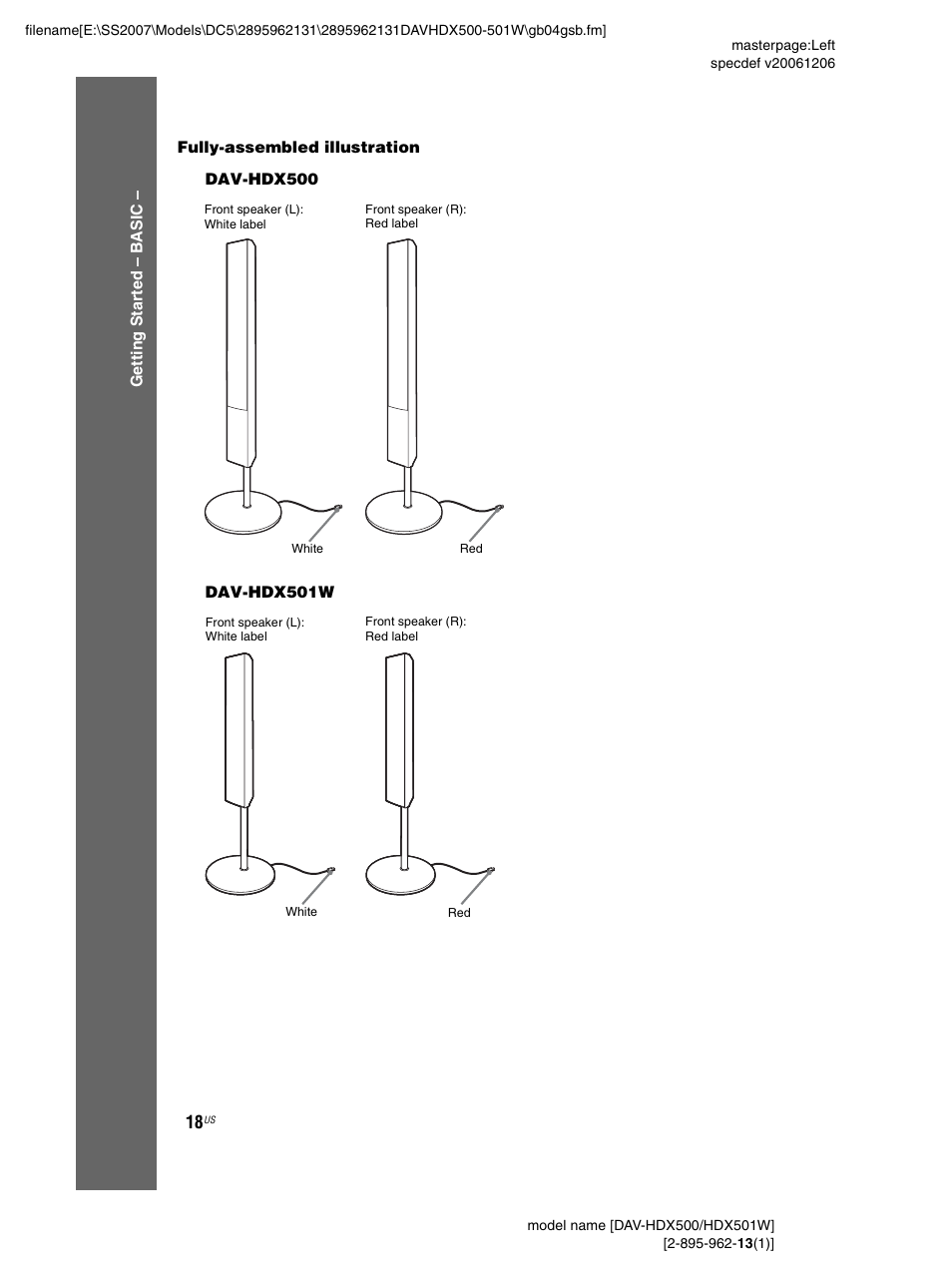Sony DAV-HDX500 User Manual | Page 18 / 120