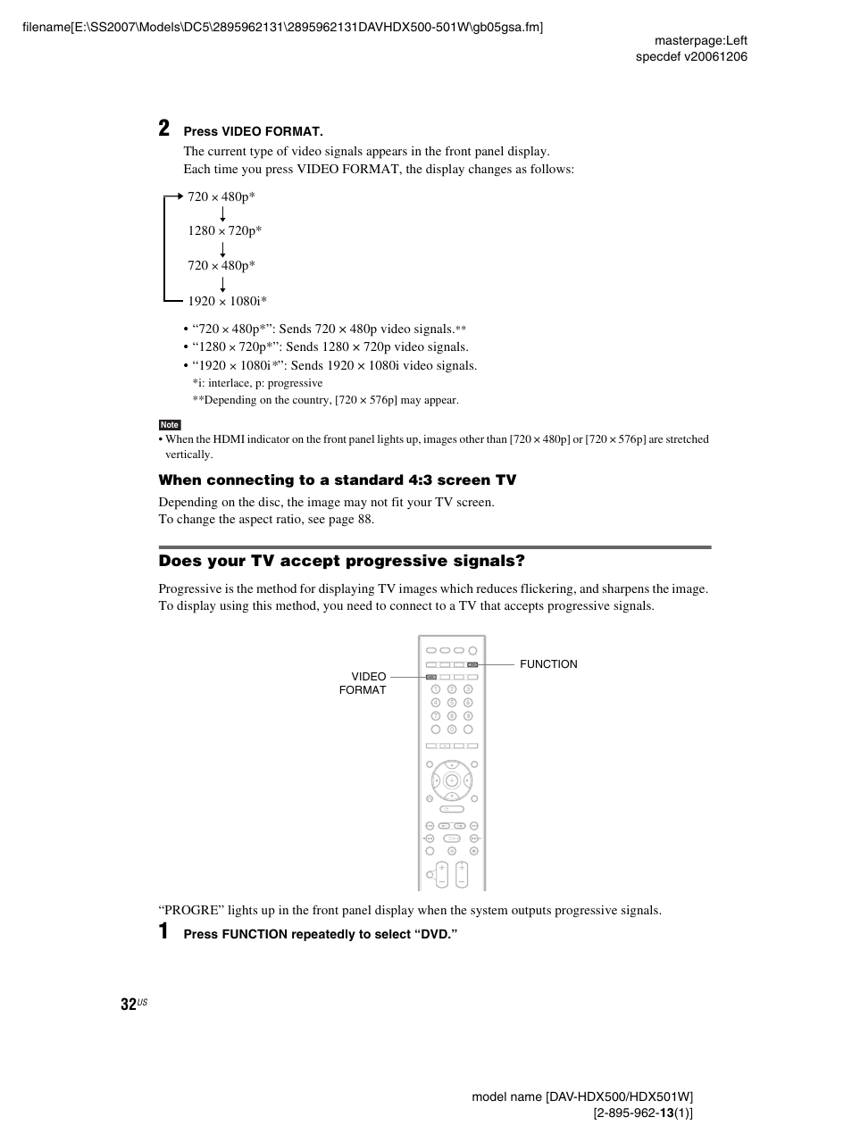 Does your tv accept progressive signals | Sony DAV-HDX500 User Manual | Page 32 / 120