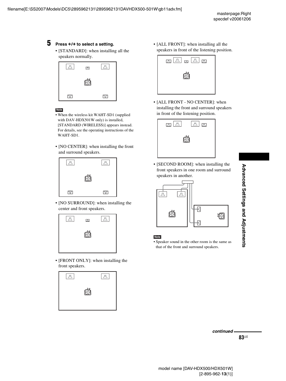 Sony DAV-HDX500 User Manual | Page 83 / 120