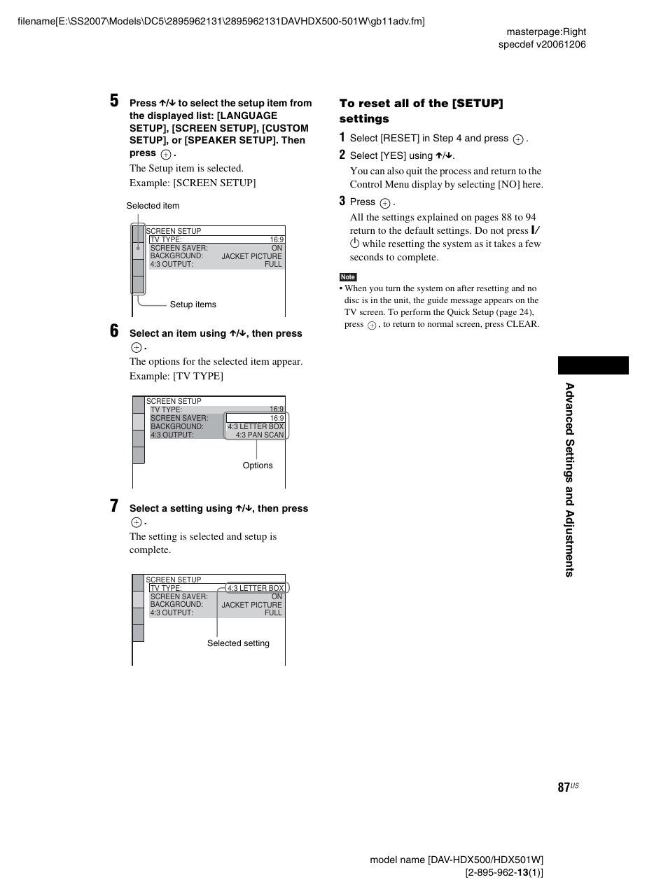 Sony DAV-HDX500 User Manual | Page 87 / 120
