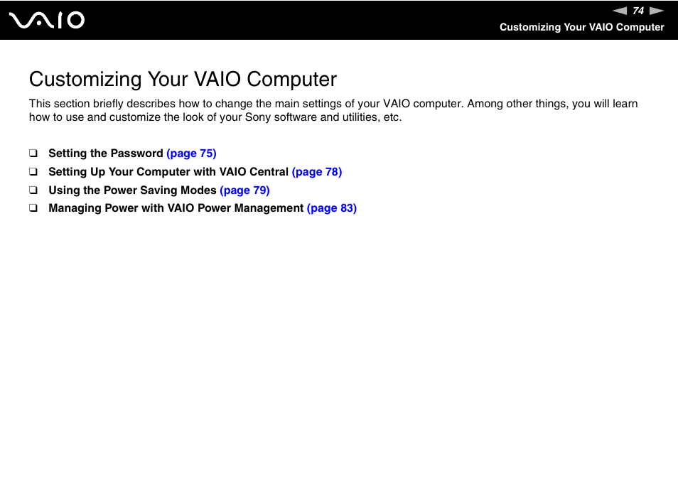 Customizing your vaio computer | Sony VAIO VGN-N300 User Manual | Page 74 / 154