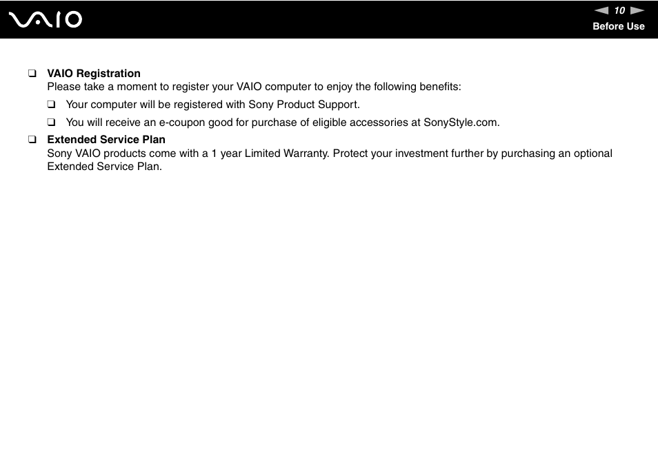 Sony VAIO VGN-FZ Series User Manual | Page 10 / 191