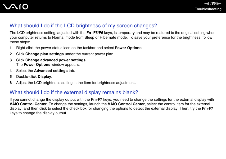 Sony VAIO VGN-FZ Series User Manual | Page 159 / 191