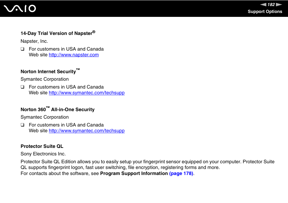Sony VAIO VGN-FZ Series User Manual | Page 182 / 191