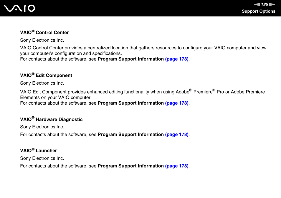 Sony VAIO VGN-FZ Series User Manual | Page 185 / 191