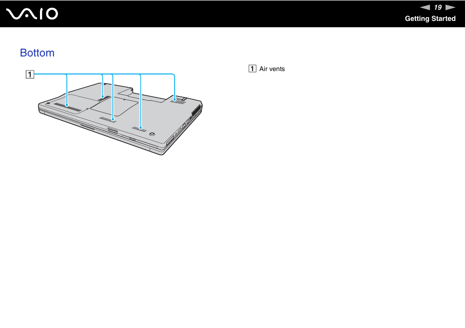 Bottom | Sony VAIO VGN-FZ Series User Manual | Page 19 / 191