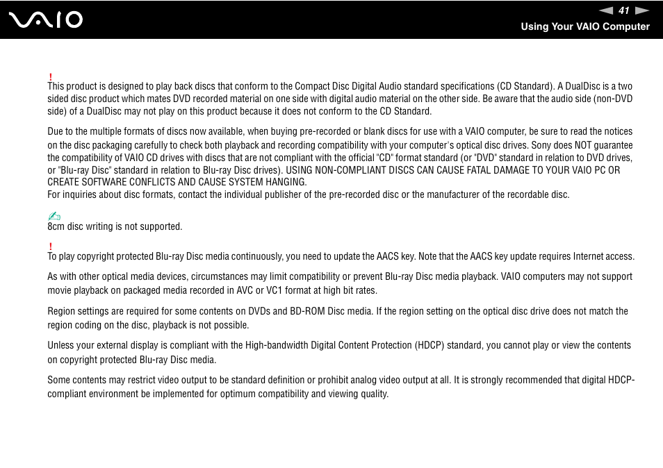 Sony VAIO VGN-FZ Series User Manual | Page 41 / 191