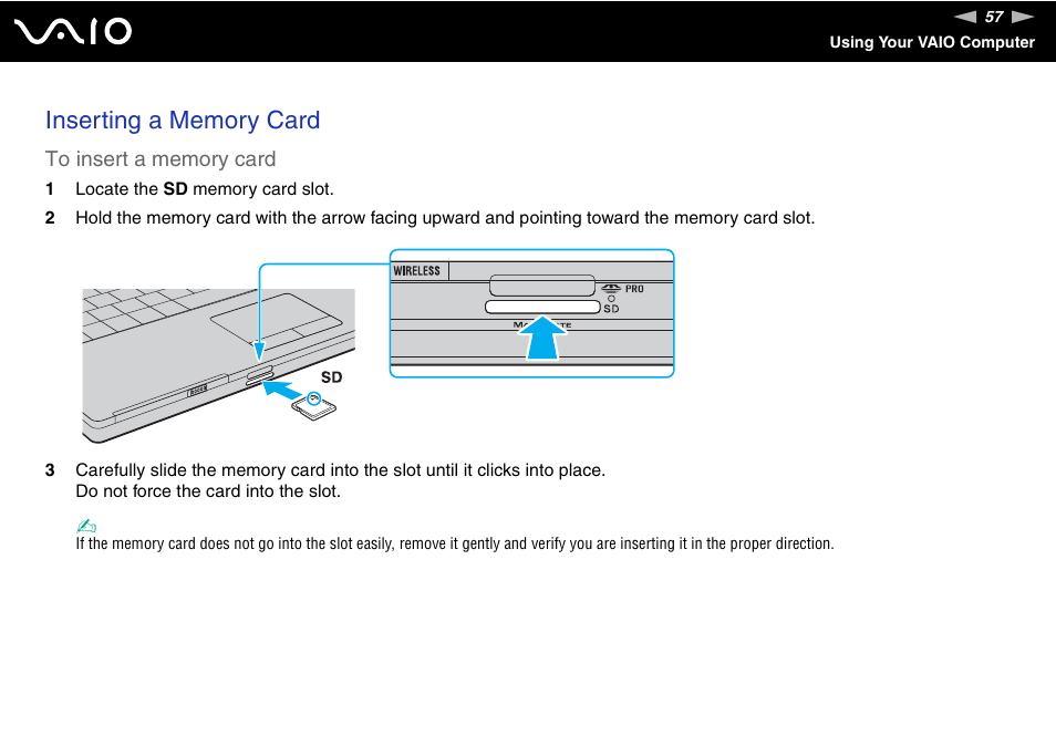 Sony VAIO VGN-FZ Series User Manual | Page 57 / 191