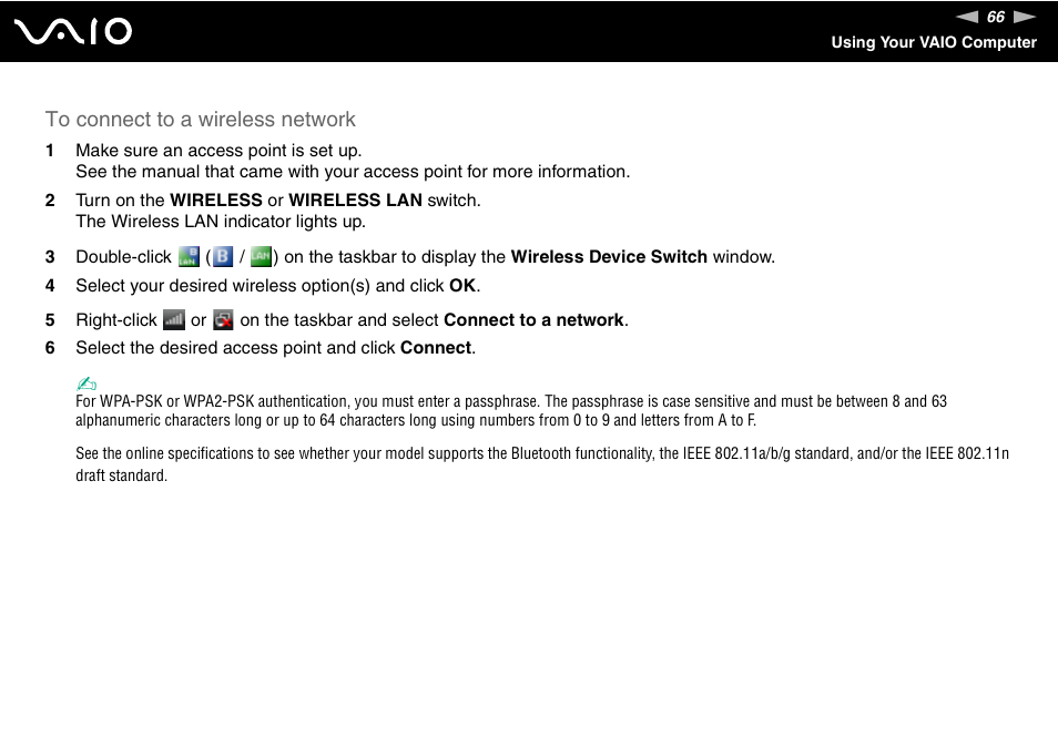 Sony VAIO VGN-FZ Series User Manual | Page 66 / 191