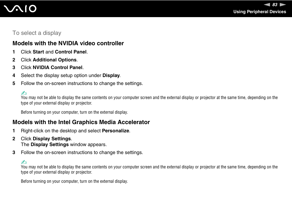 Sony VAIO VGN-FZ Series User Manual | Page 83 / 191