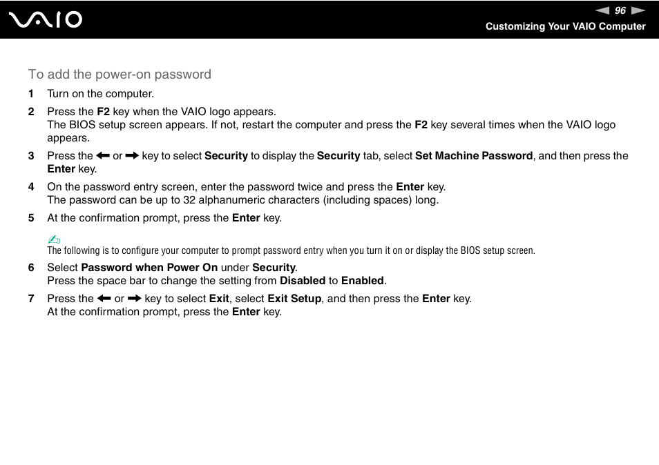 Sony VAIO VGN-FZ Series User Manual | Page 96 / 191