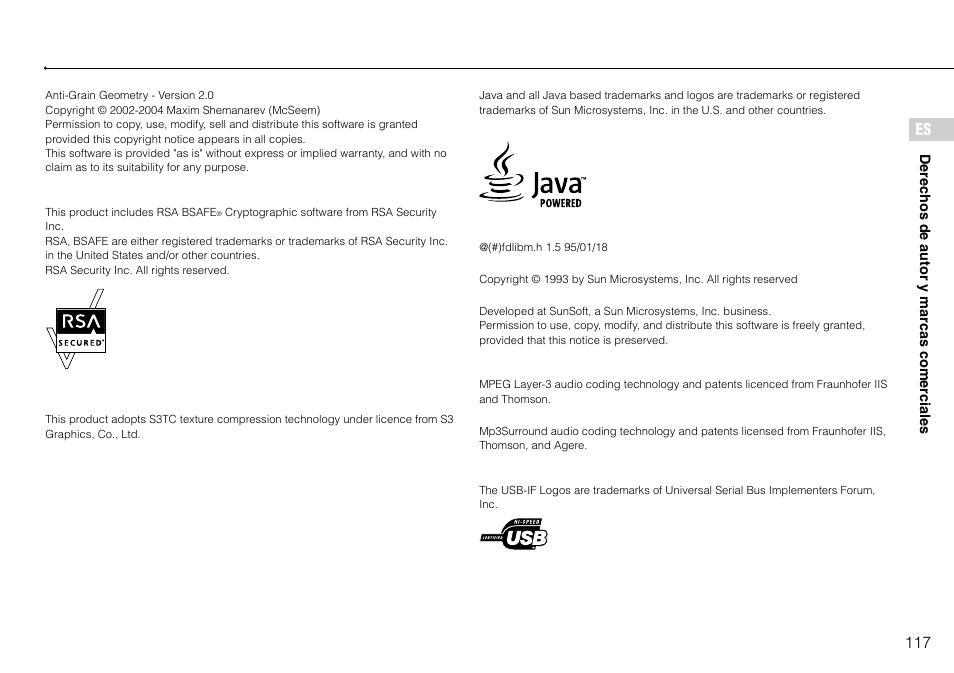 117 es | Sony 320 GB Playstation 3 CECH-2501B User Manual | Page 117 / 120