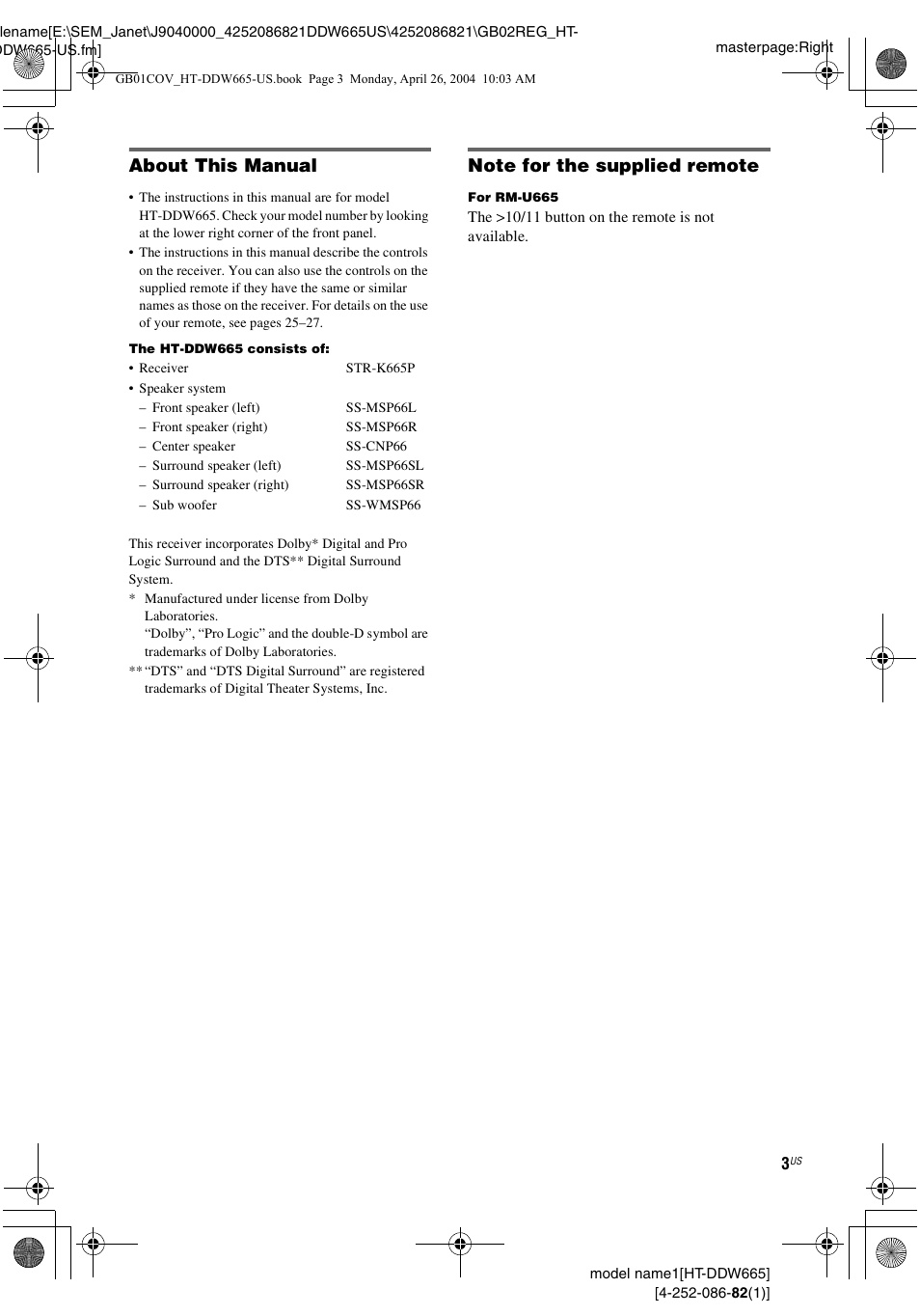 About this manual | Sony HT-DDW665 User Manual | Page 3 / 36
