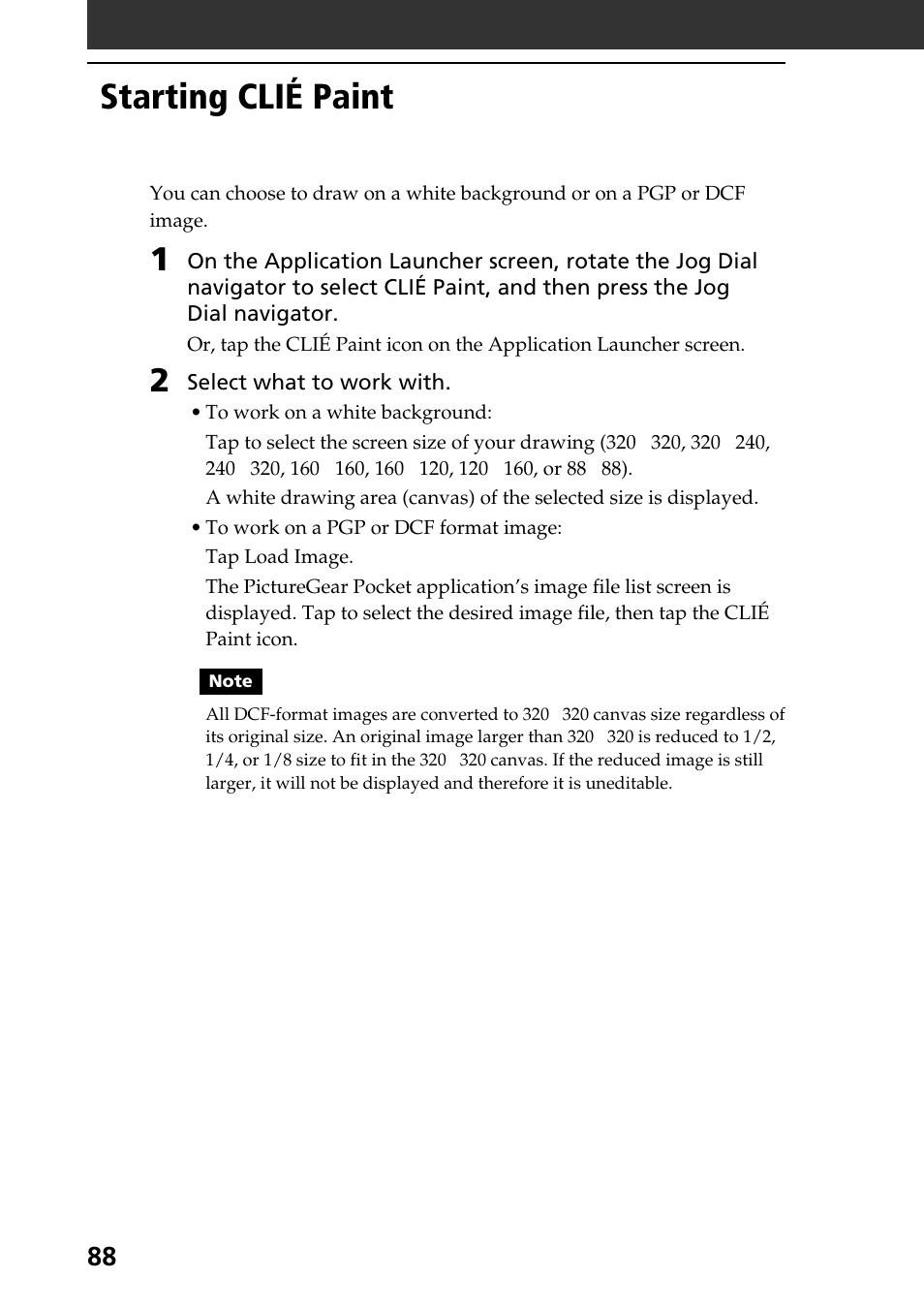 Starting clié paint | Sony PEG-T665C User Manual | Page 88 / 208