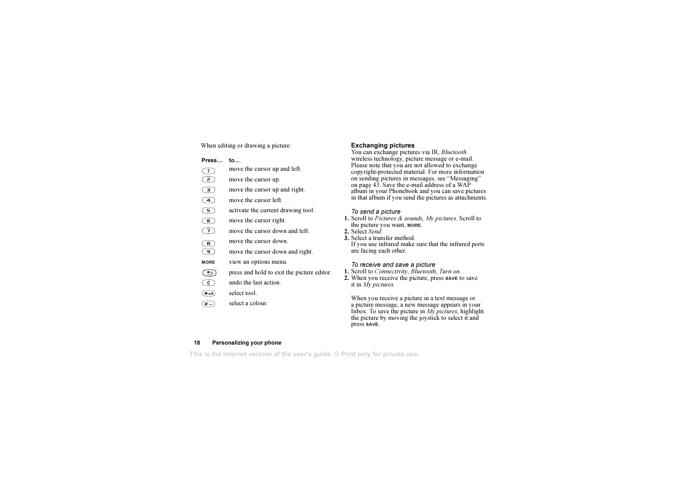 Sony T610 User Manual | Page 18 / 95