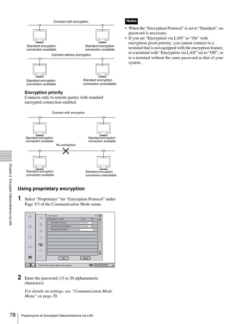 Using proprietary encryption | Sony PCS-TL33 User Manual | Page 78 / 129