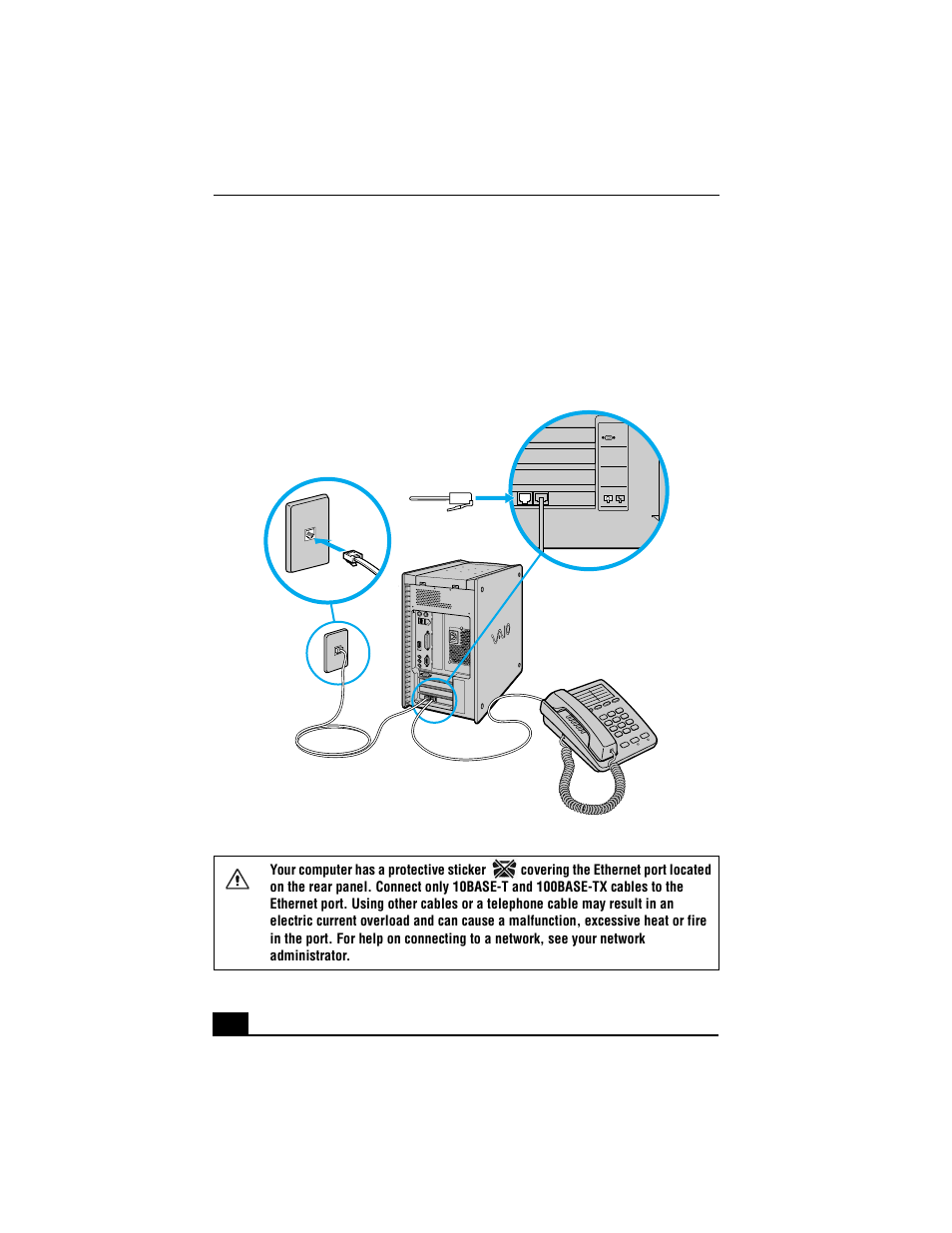 Connecting the modem cable | Sony VAIO Countertop Computer User Manual | Page 16 / 64