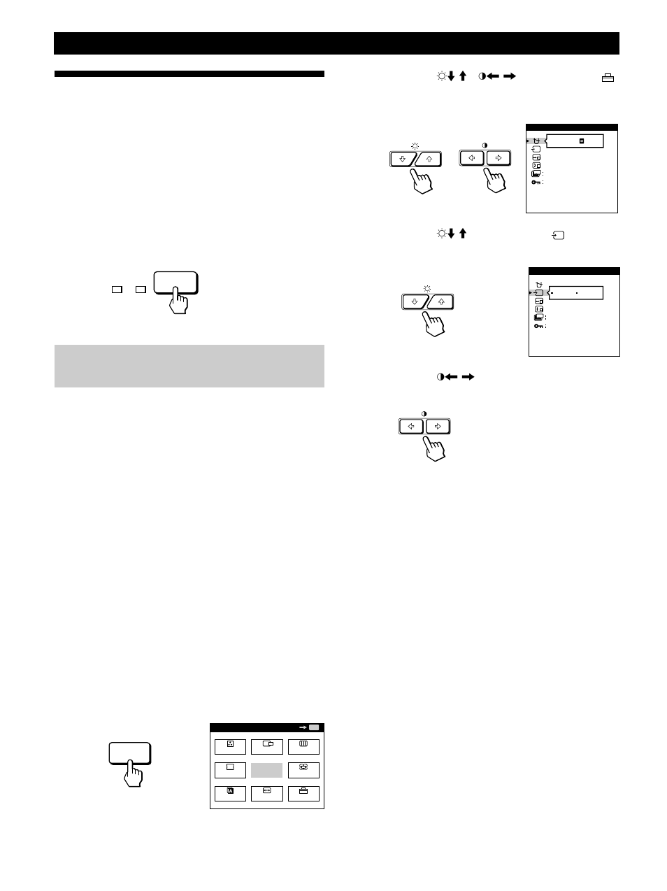Selezione del segnale d’ingresso, Operazioni preliminari, Selezione del modo del segnale di ingresso | Sony GDM-200PST9 User Manual | Page 88 / 104