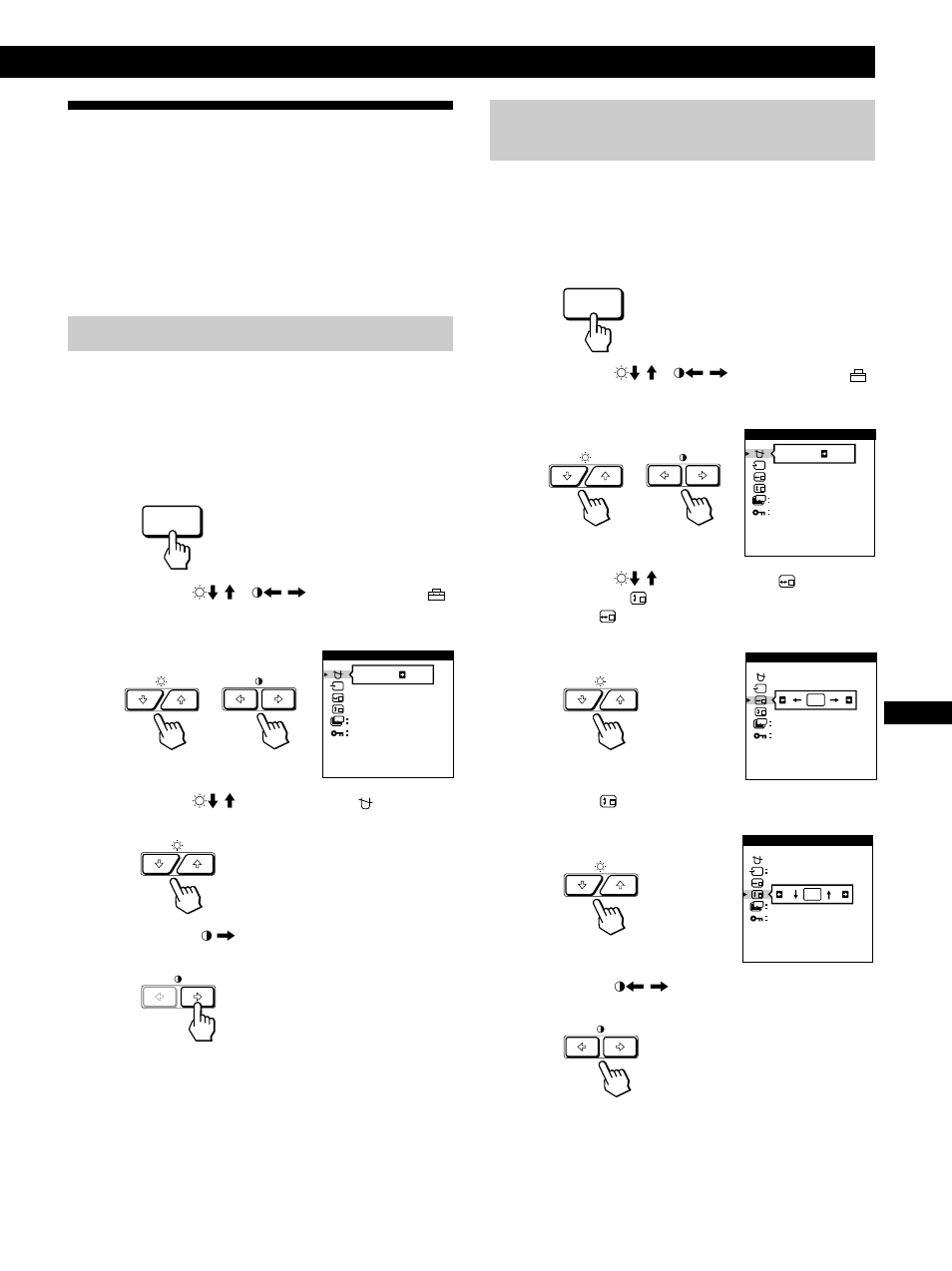 Uso dell’indicazione a schermo opzion (opzioni), Personalizzazione del monitor, Smagnetizzazione dello schermo | Fen d es it | Sony GDM-200PST9 User Manual | Page 95 / 104