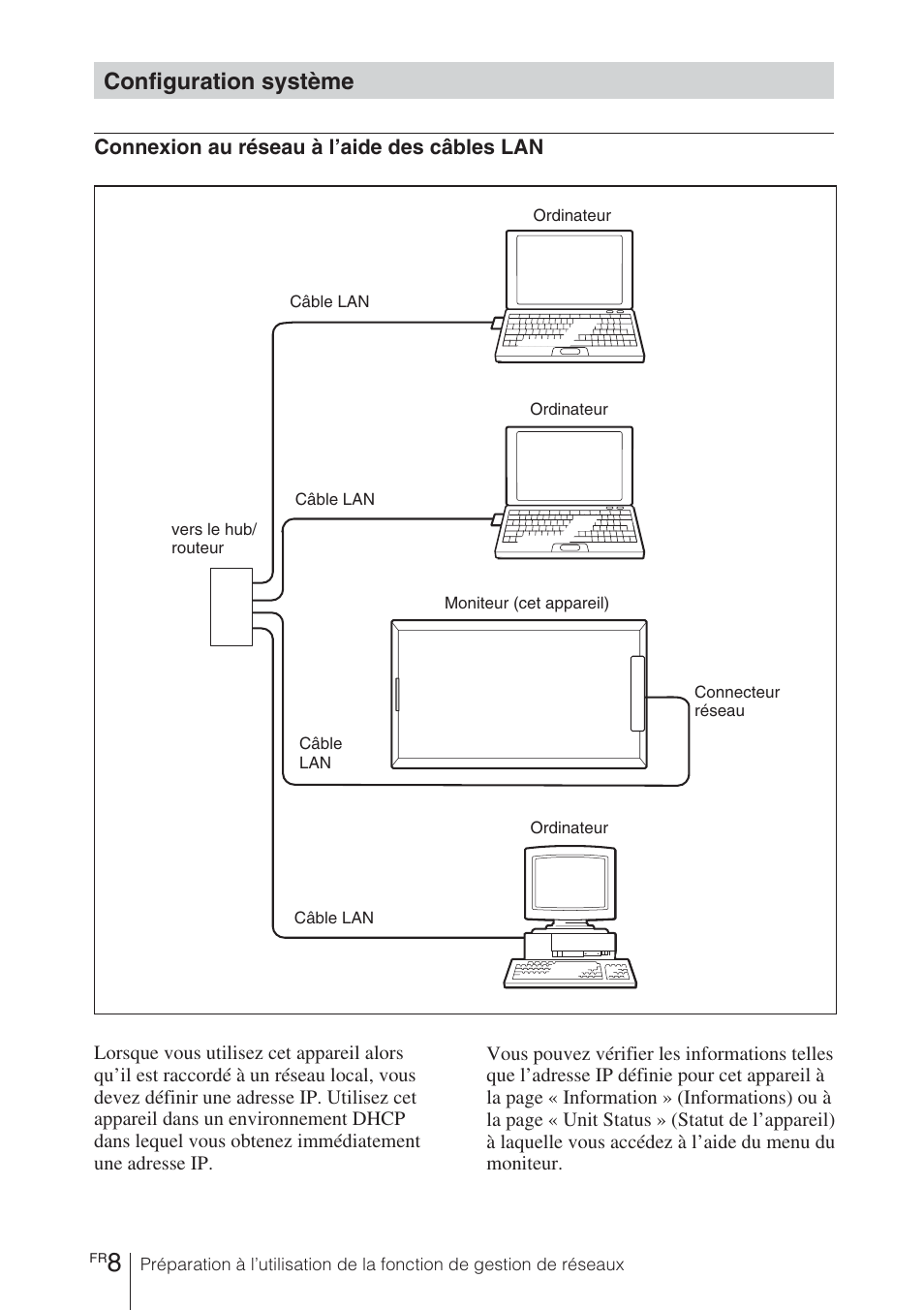 Configuration système | Sony BKM-FW32 User Manual | Page 36 / 100