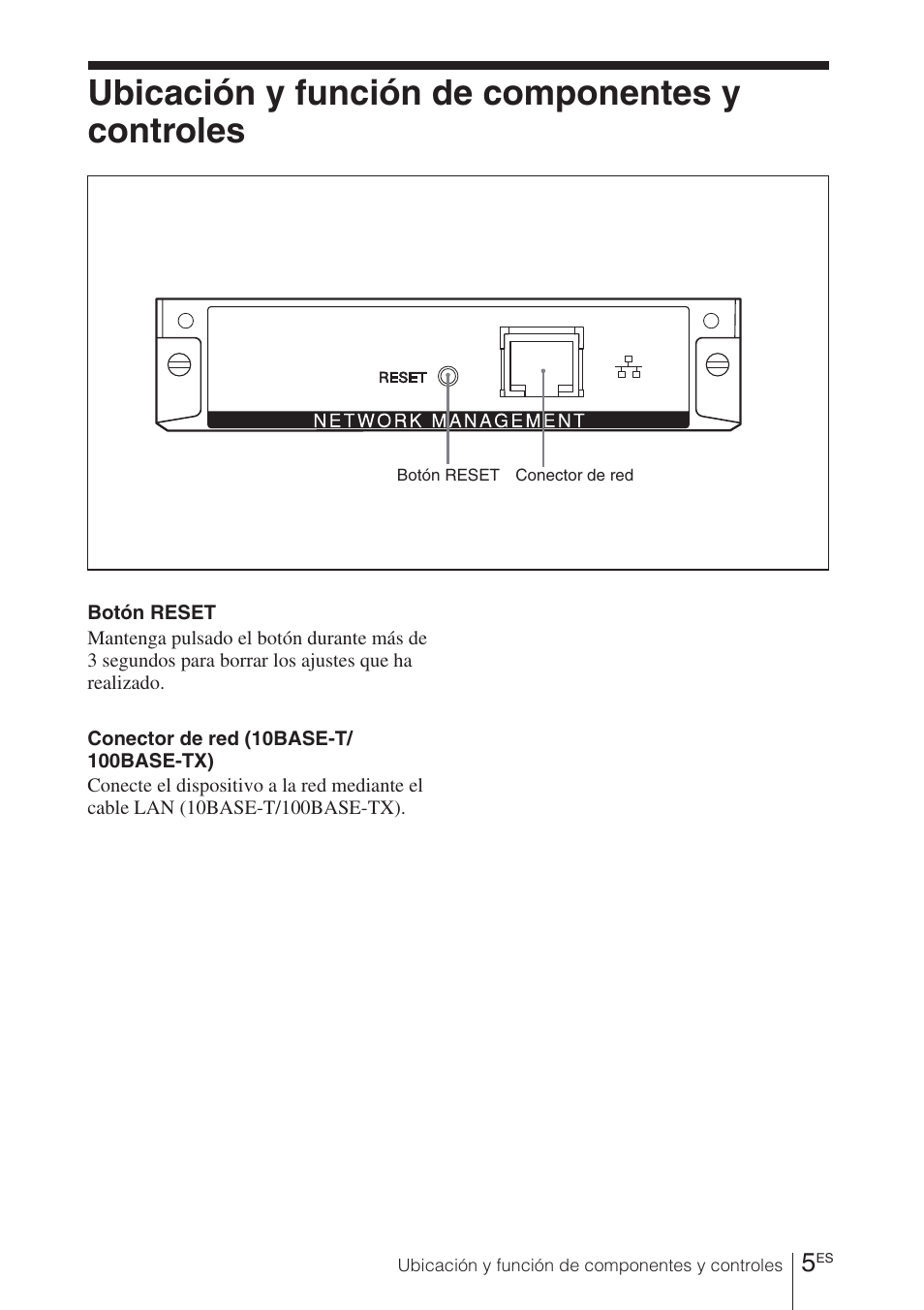 Ubicación y función de componentes y controles | Sony BKM-FW32 User Manual | Page 61 / 100