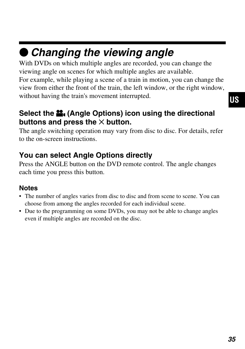 Zchanging the viewing angle | Sony SCPH-97042 User Manual | Page 35 / 170