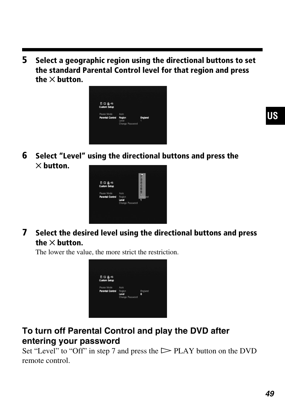 Us 5 | Sony SCPH-97042 User Manual | Page 49 / 170
