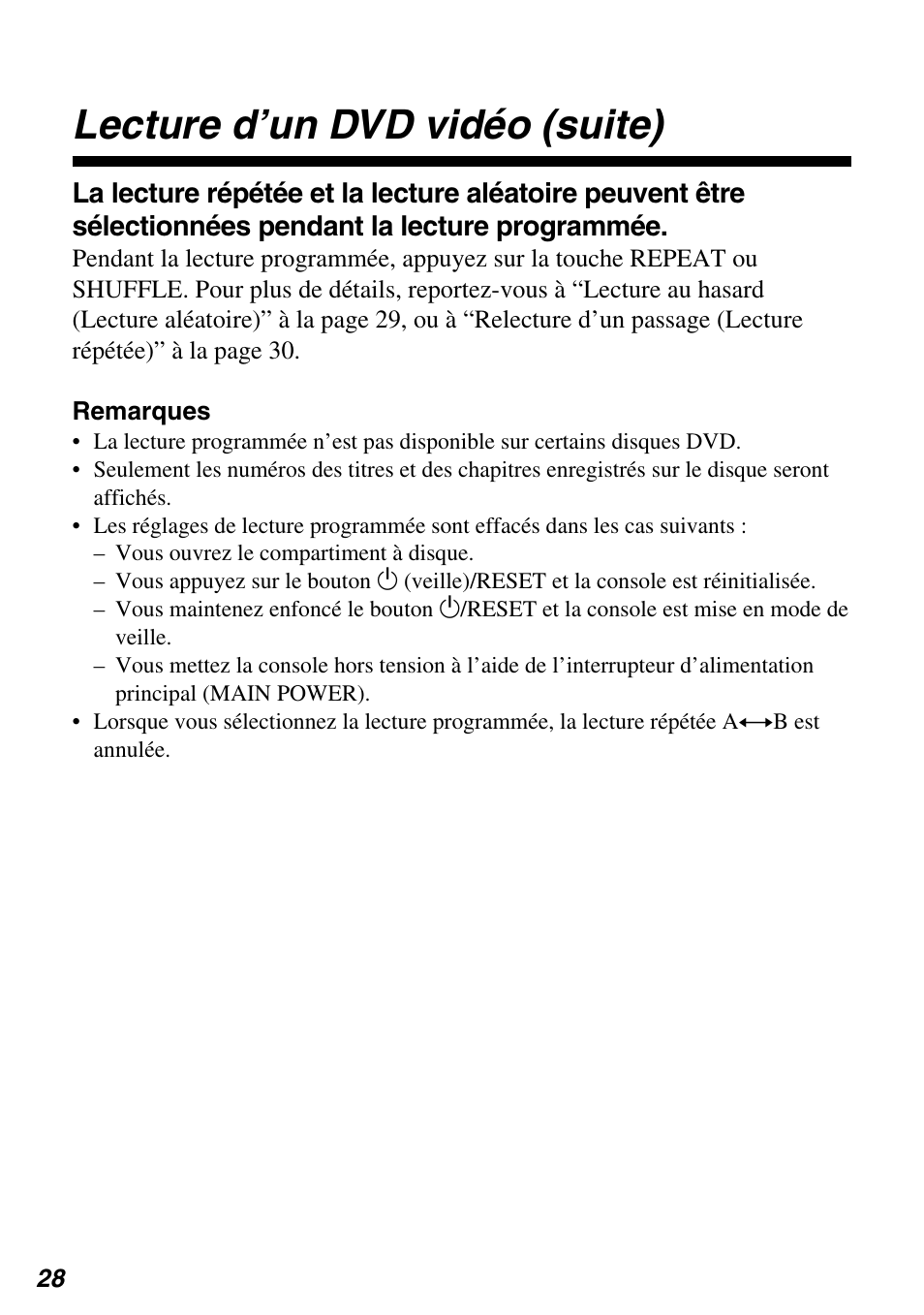 Lecture d’un dvd vidéo (suite) | Sony SCPH-97042 User Manual | Page 84 / 170