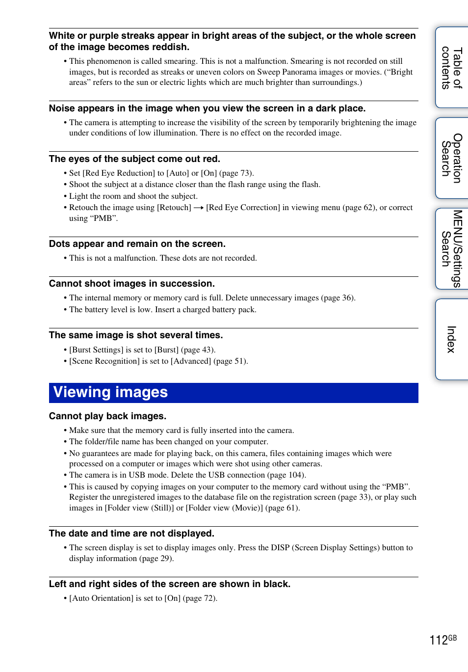 Viewing images | Sony Cyber-shot 4-176-667-12(1) User Manual | Page 112 / 128