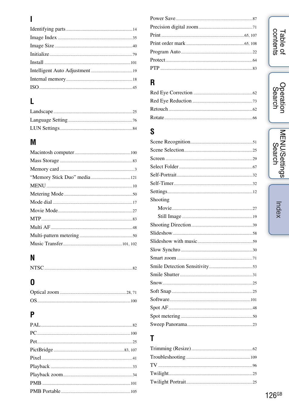 Sony Cyber-shot 4-176-667-12(1) User Manual | Page 126 / 128