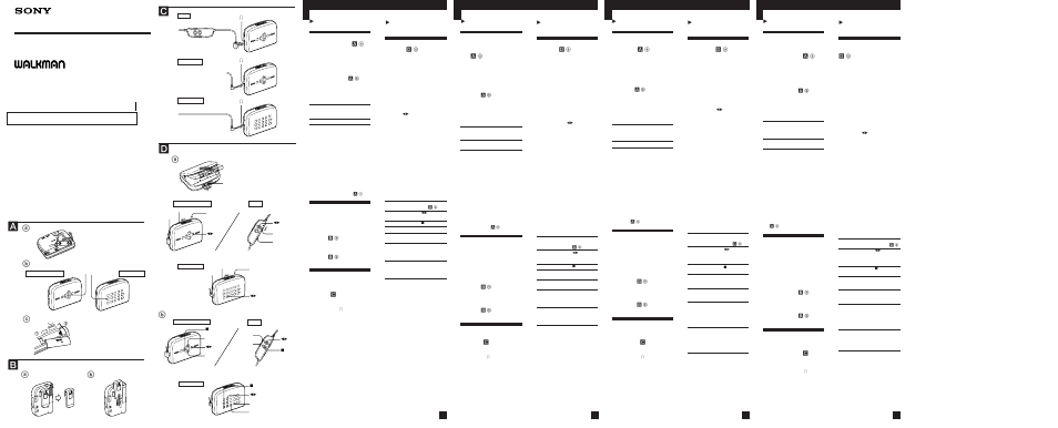 Sony Cassette Player EX404 User Manual | 2 pages