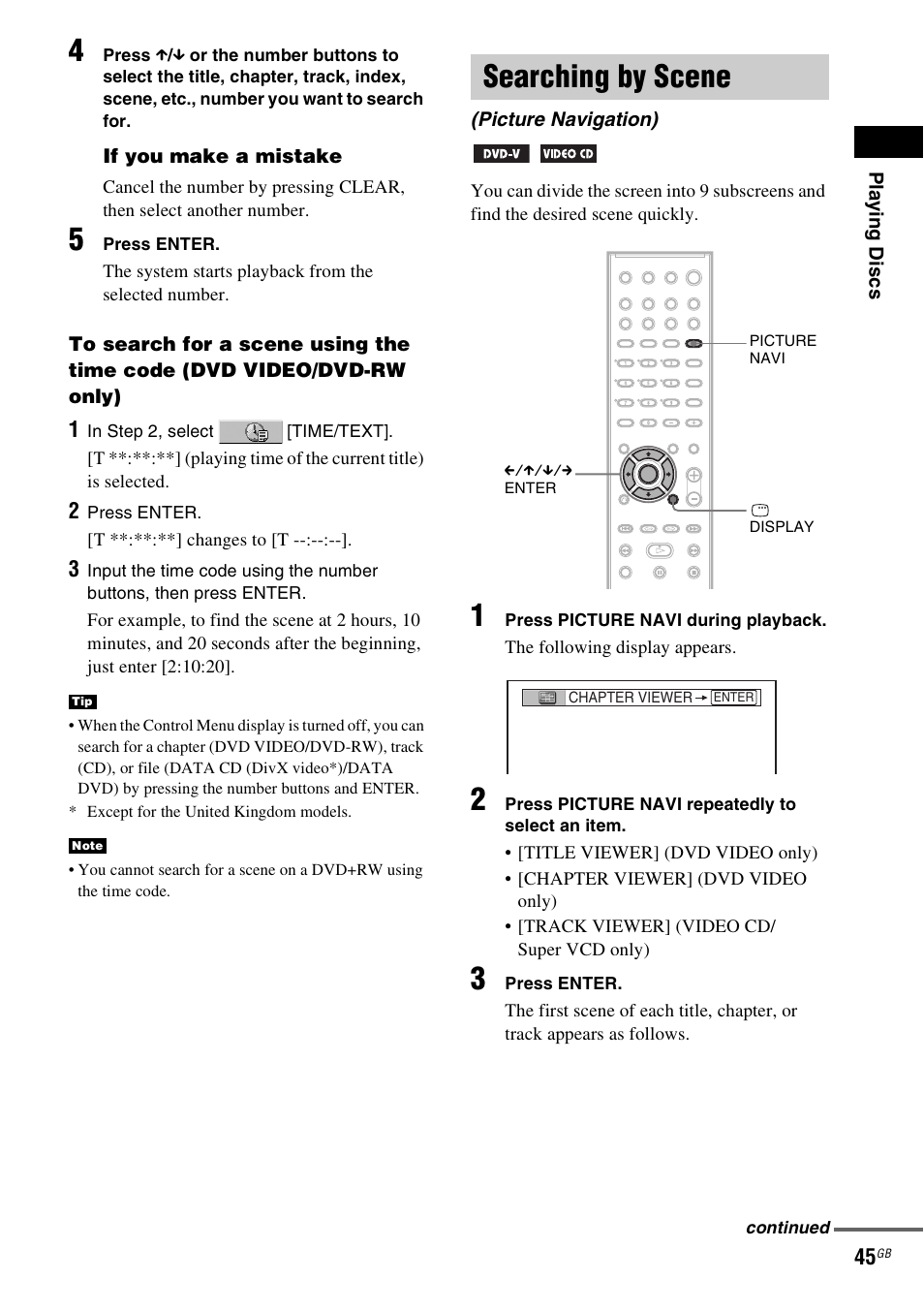 Searching by scene, Picture navigation) | Sony SRSDZ10 User Manual | Page 45 / 92