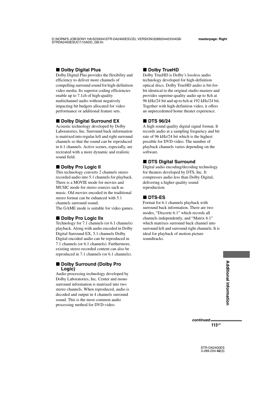 Sony 3-289-204-42(3) User Manual | Page 113 / 128