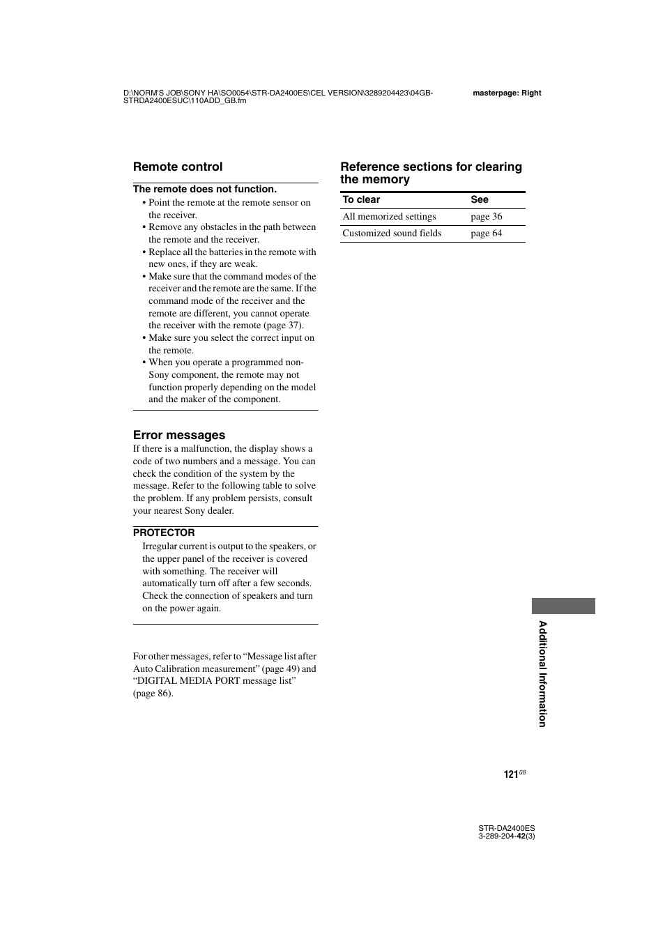 Sony 3-289-204-42(3) User Manual | Page 121 / 128