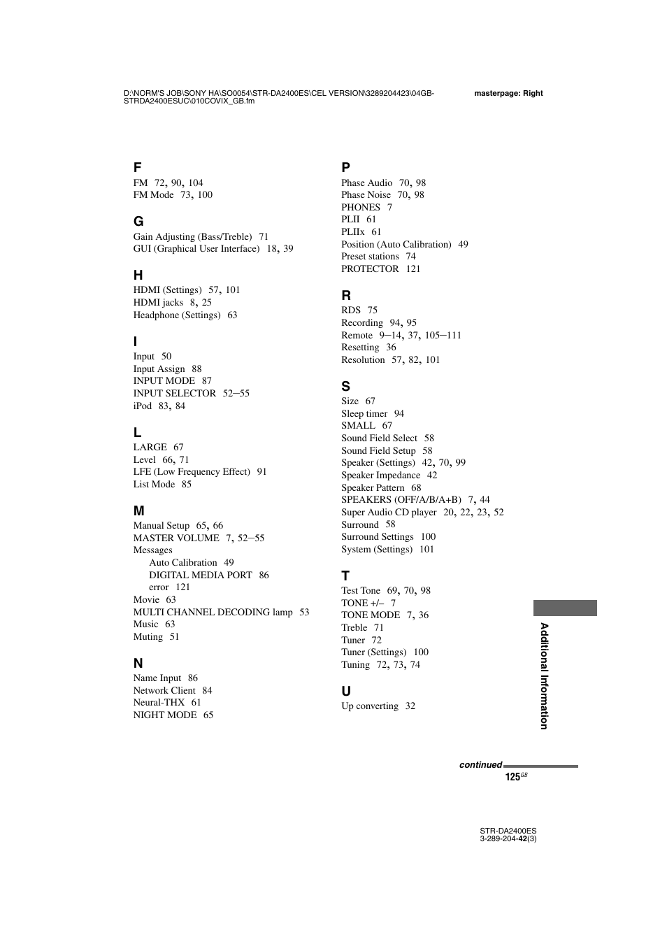 Sony 3-289-204-42(3) User Manual | Page 125 / 128
