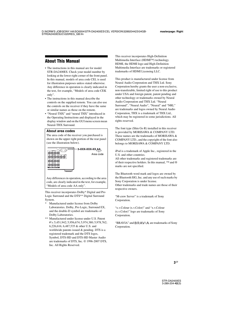 About this manual | Sony 3-289-204-42(3) User Manual | Page 3 / 128