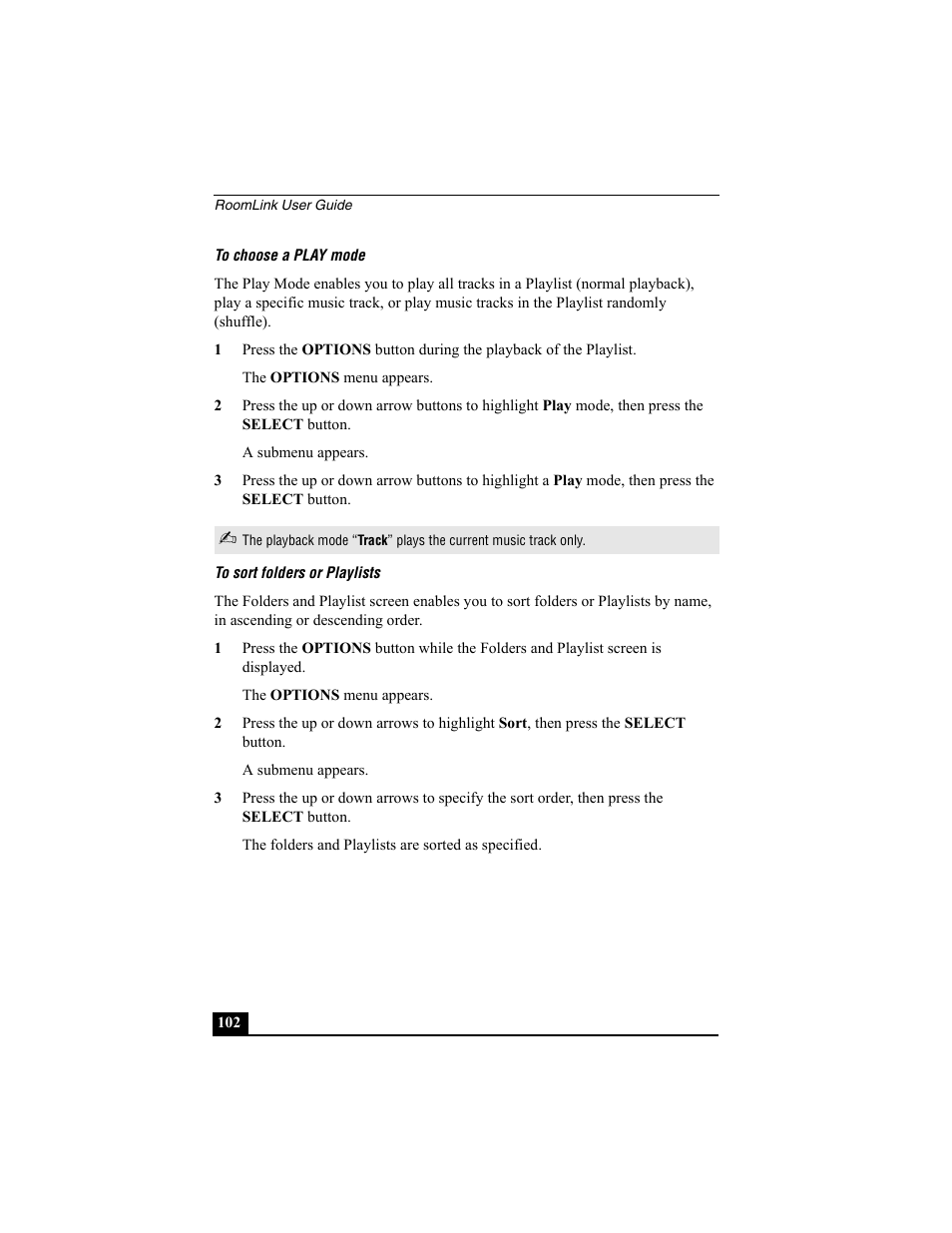 To choose a play mode, To sort folders or playlists | Sony PCNA-MR10 User Manual | Page 102 / 132