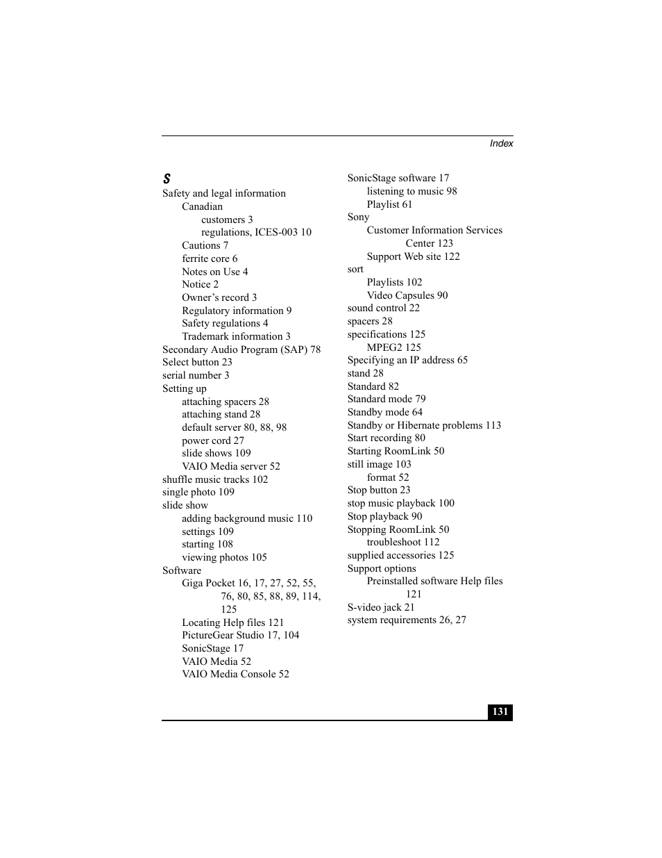 Sony PCNA-MR10 User Manual | Page 131 / 132