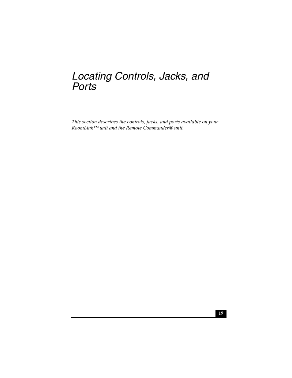 Locating controls, jacks, and ports | Sony PCNA-MR10 User Manual | Page 19 / 132