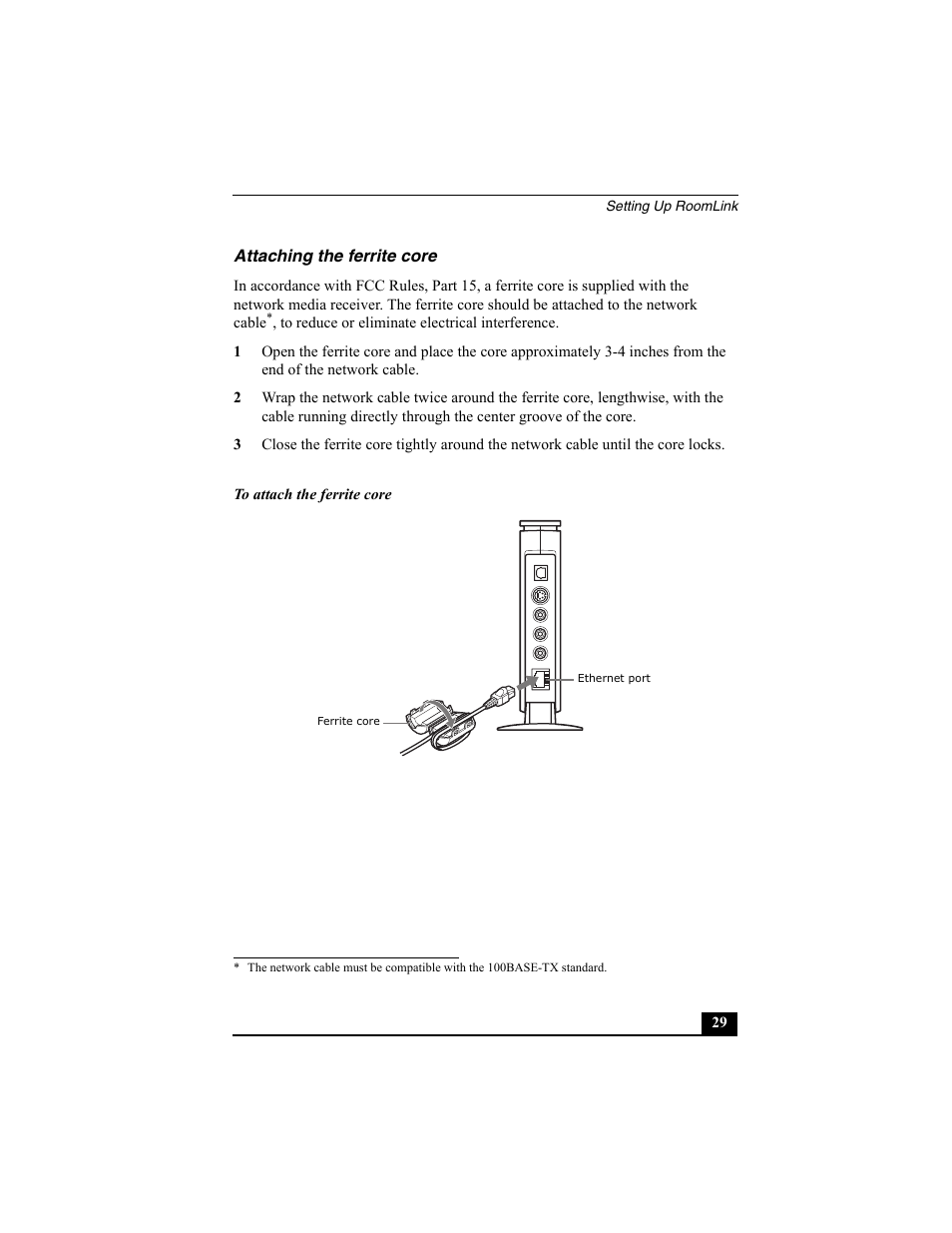 Attaching the ferrite core | Sony PCNA-MR10 User Manual | Page 29 / 132