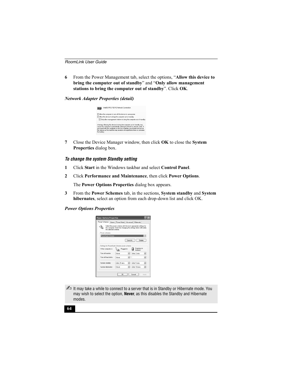 To change the system standby setting | Sony PCNA-MR10 User Manual | Page 64 / 132