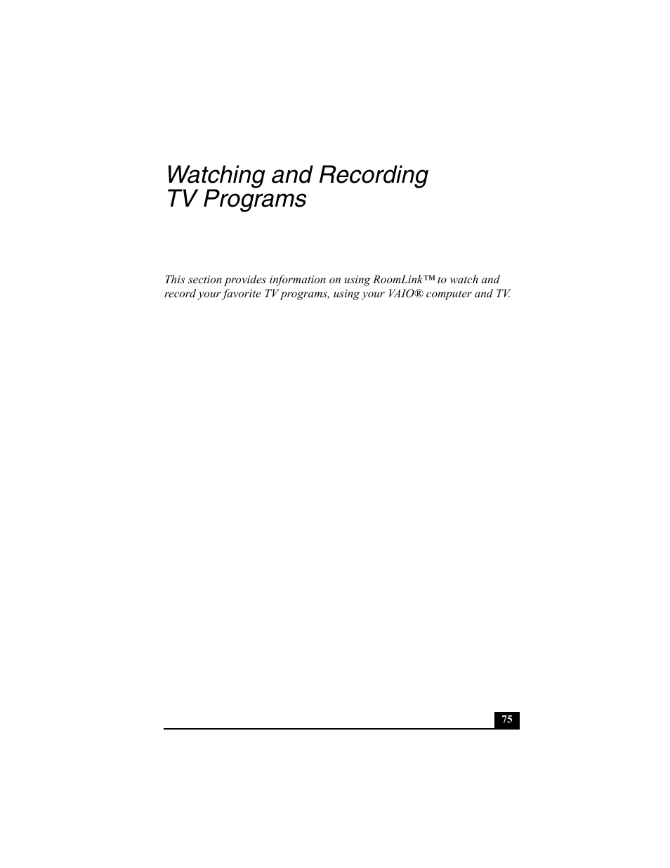 Watching and recording tv programs | Sony PCNA-MR10 User Manual | Page 75 / 132