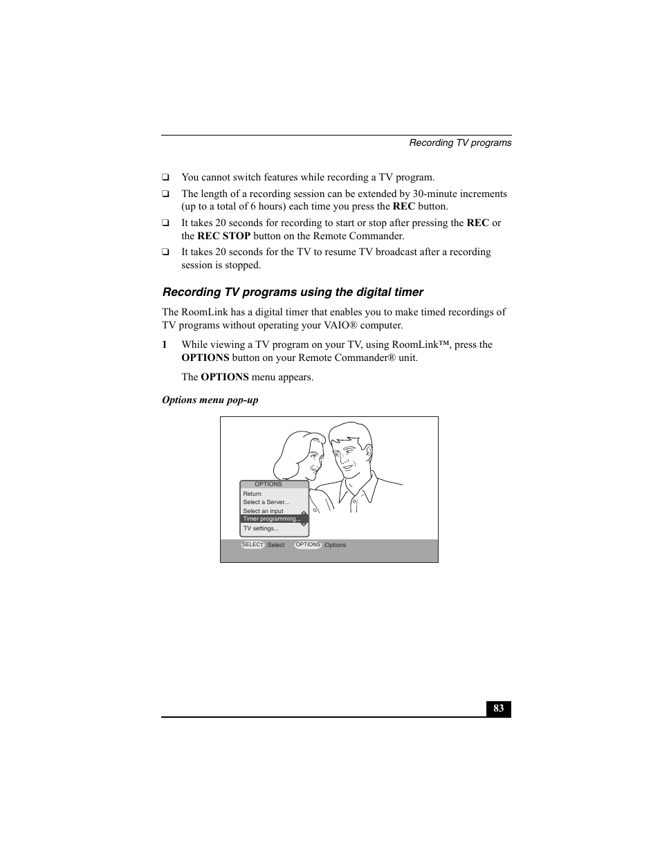 Recording tv programs using the digital timer | Sony PCNA-MR10 User Manual | Page 83 / 132