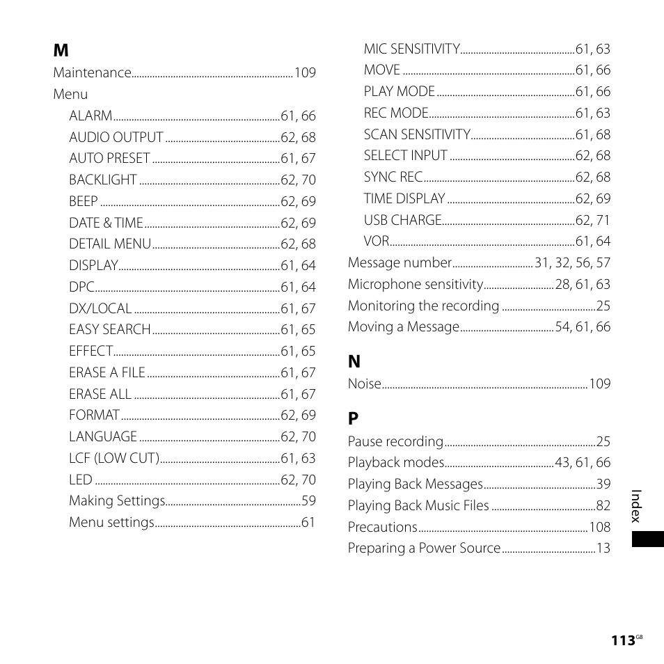 Sony CD-UX71 User Manual | Page 113 / 116