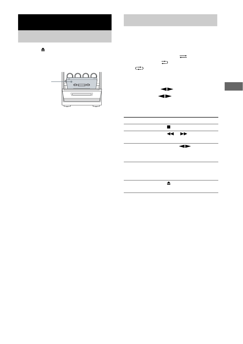 Tape – play, Loading a tape, Playing a tape | Loading a tape playing a tape | Sony CMT-GP8D User Manual | Page 27 / 52
