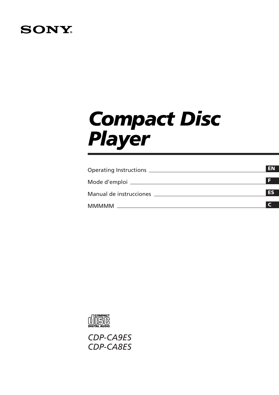 Sony CDP-CA8ES User Manual | 58 pages