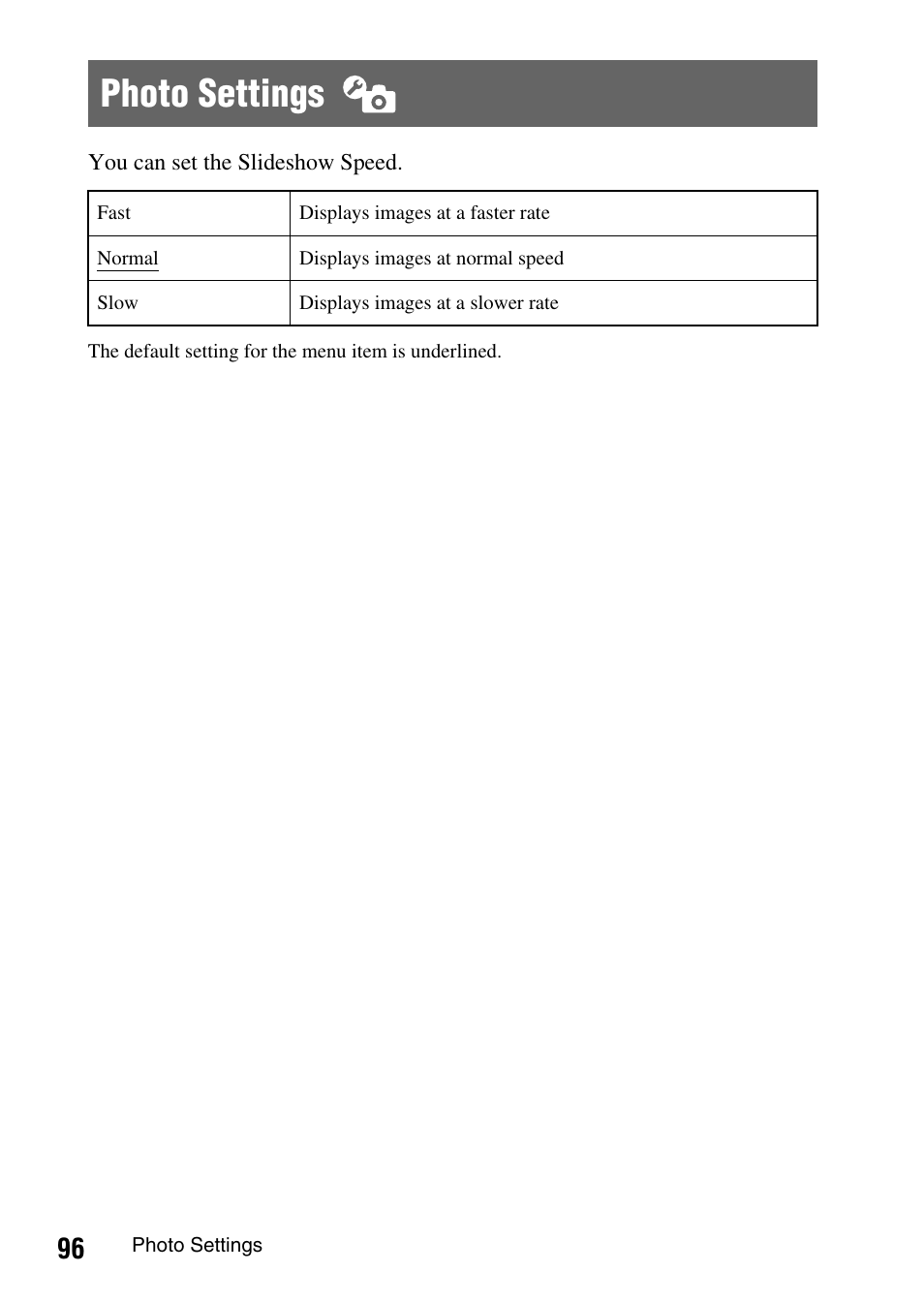 Photo settings, See "photo settings | Sony PSP-1003 User Manual | Page 96 / 148