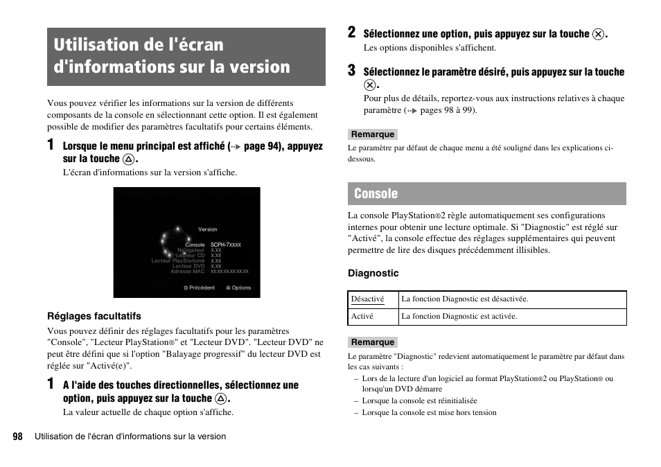 Console | Sony SCPH-70011 User Manual | Page 98 / 172